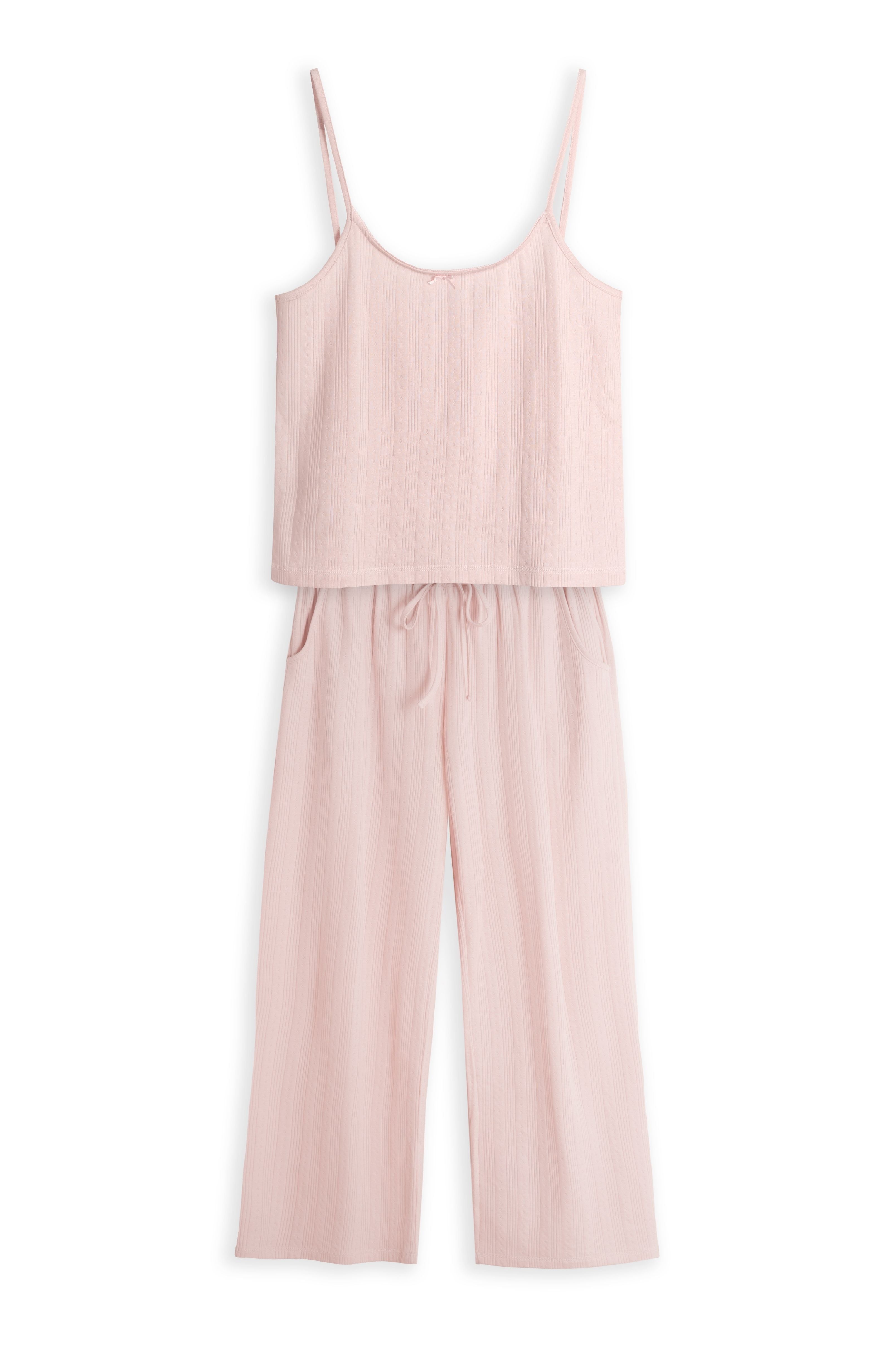 Camisole-Pyjama in Rosé mit Spaghettiträgern