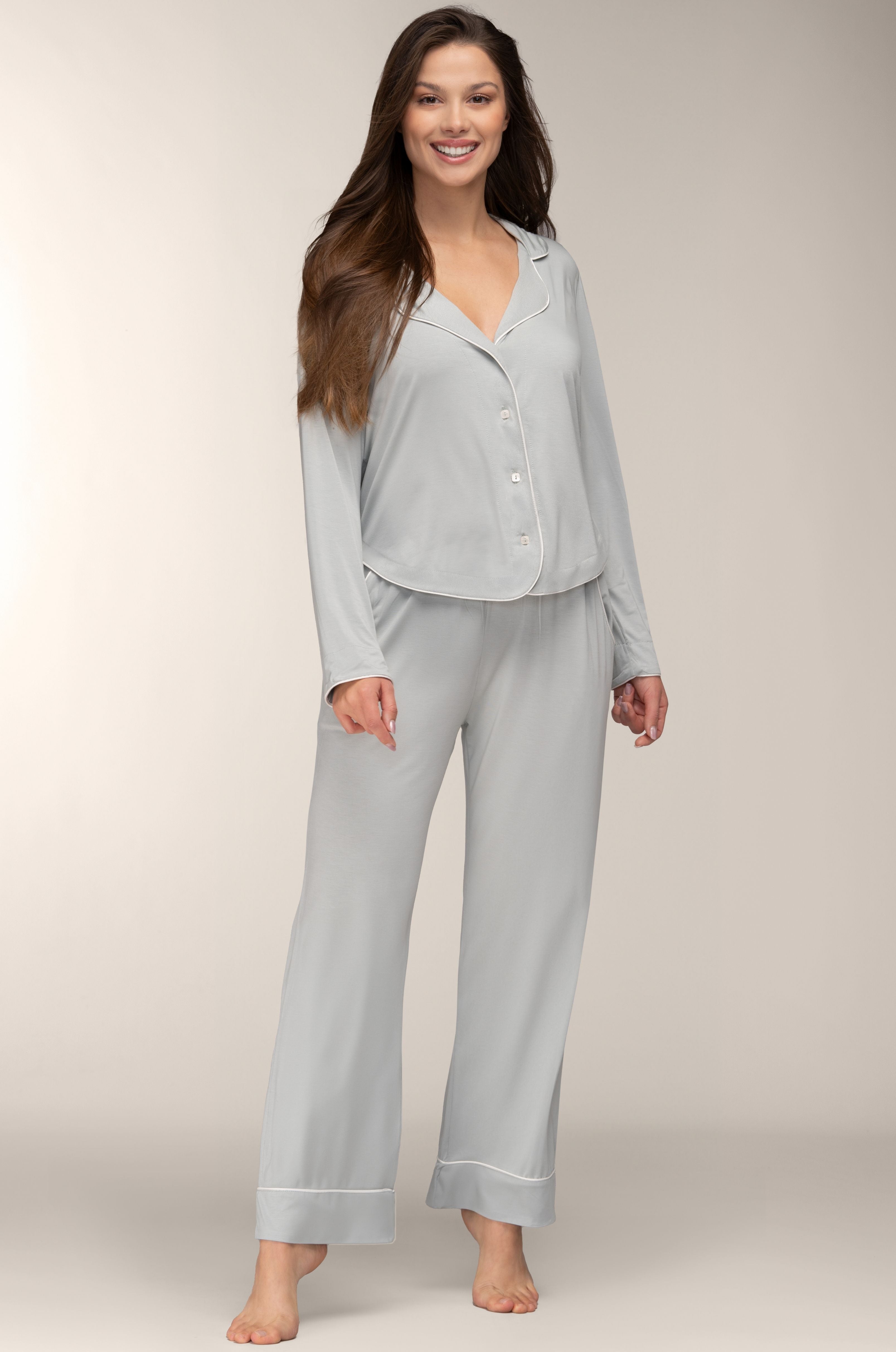 Damen Schlafanzug – EcoVero™ Viskose, Sage Green