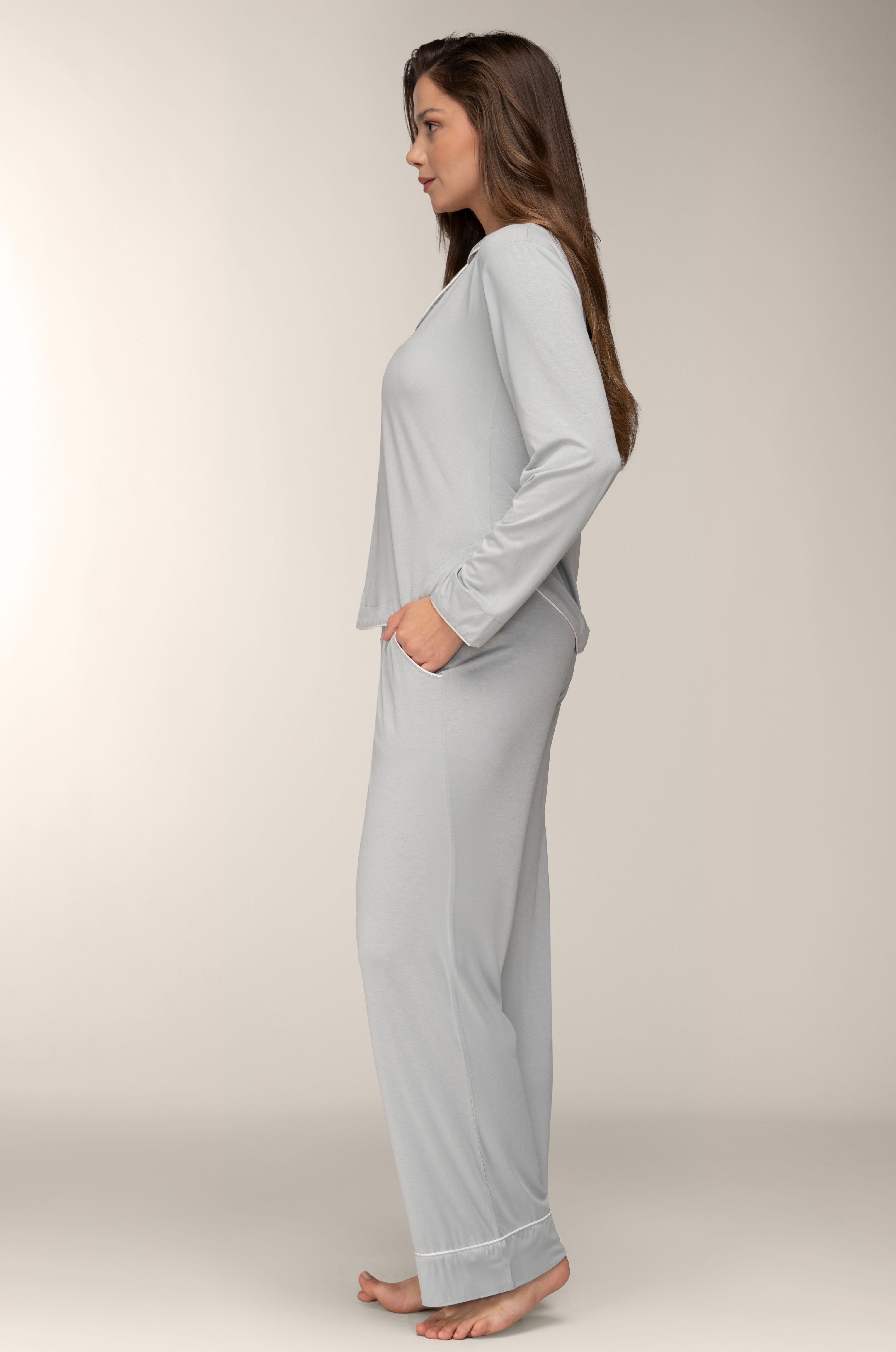 Damen Schlafanzug – EcoVero™ Viskose, Sage Green