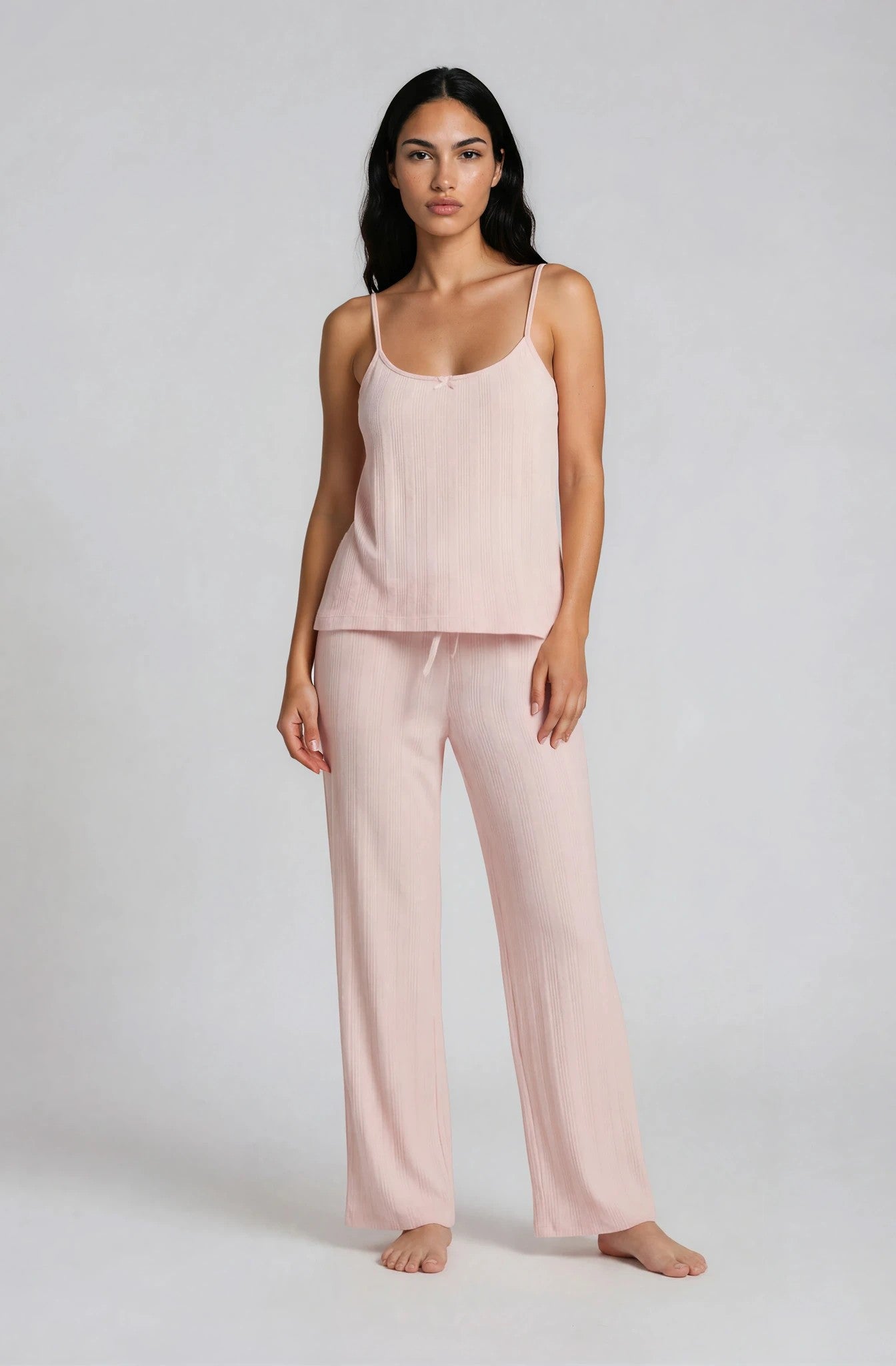 Camisole-Pyjama in Rosé mit Spaghettiträgern