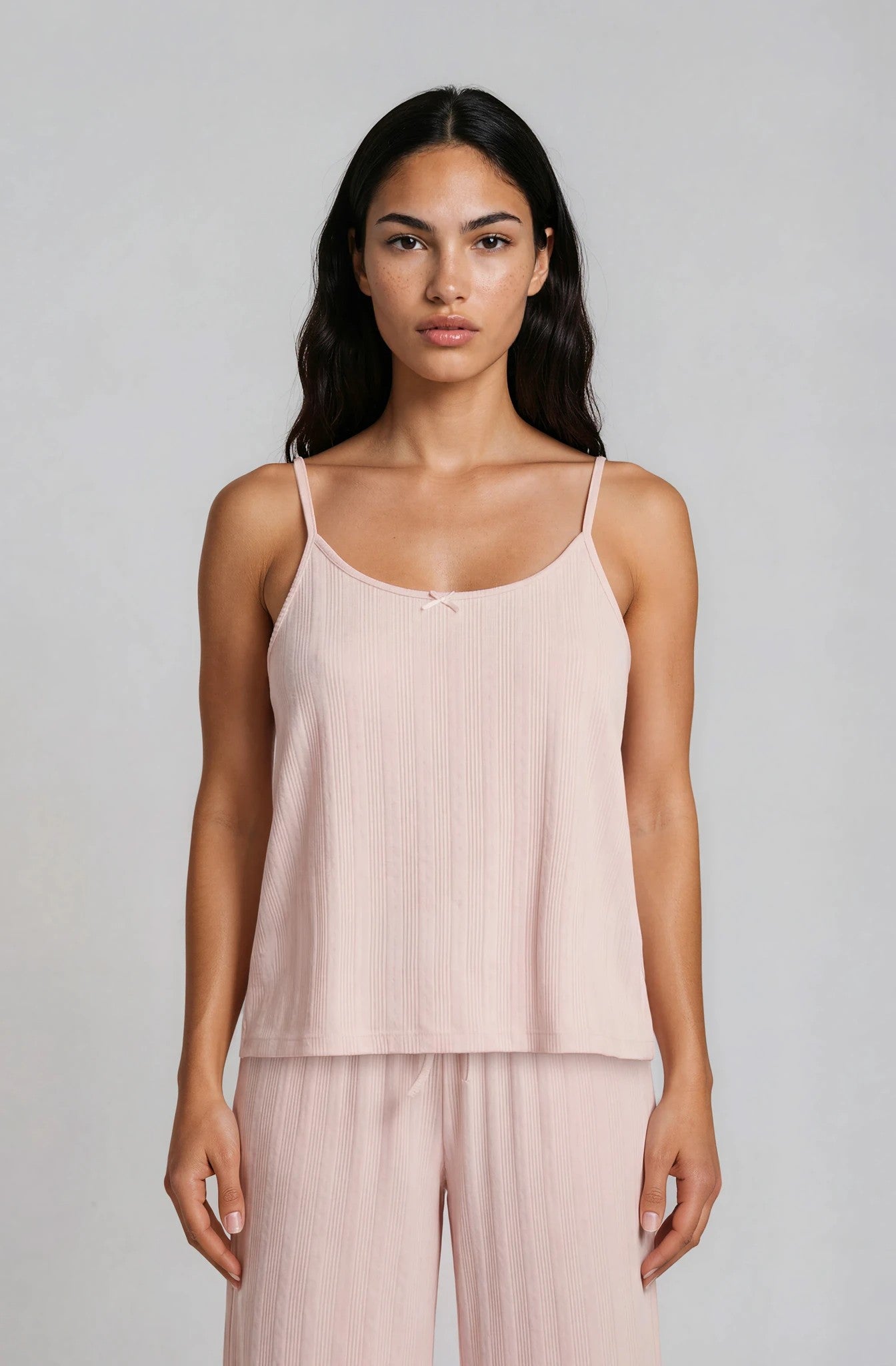 Camisole-Pyjama in Rosé mit Spaghettiträgern