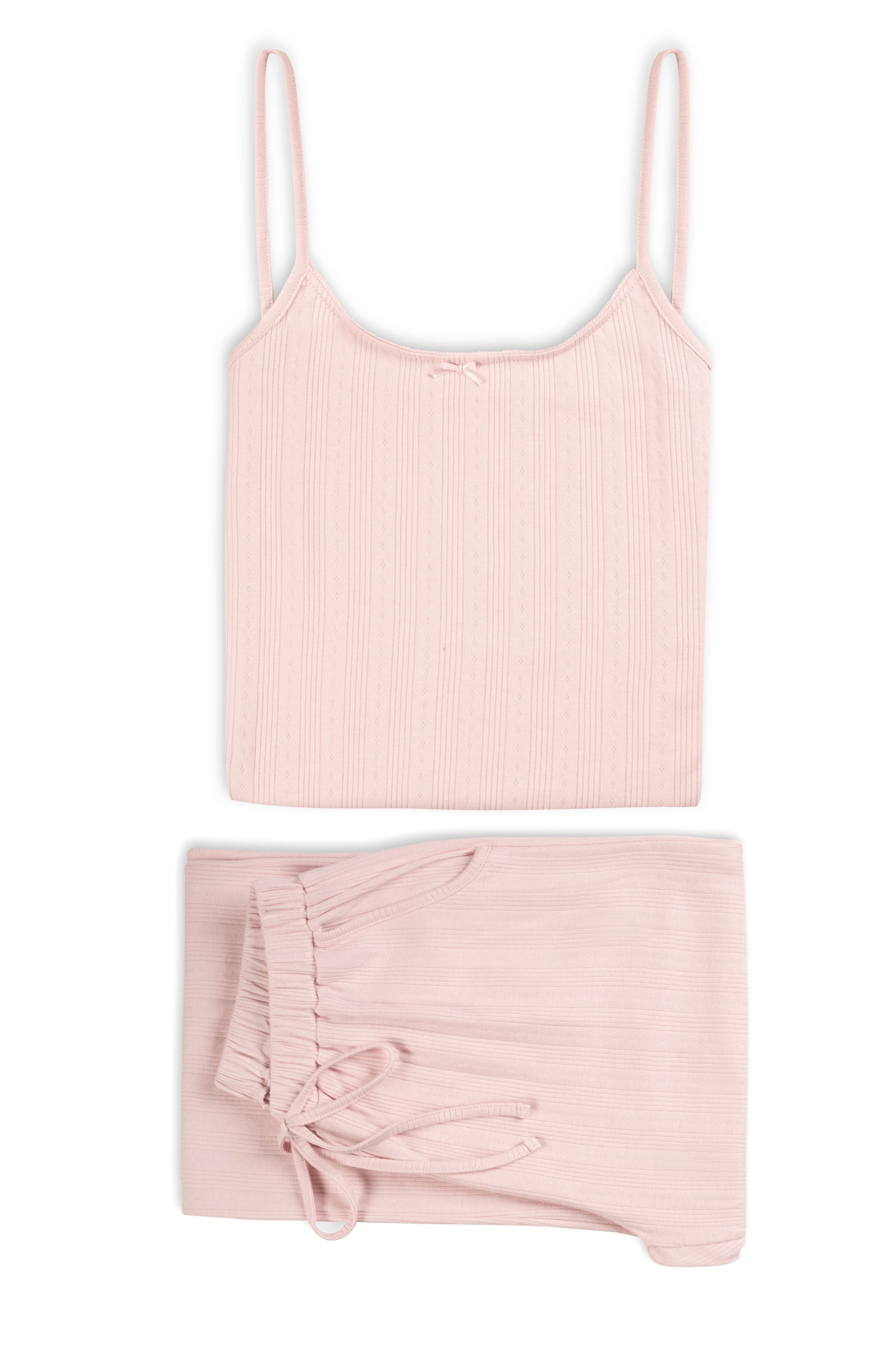 Camisole-Pyjama in Rosé mit Spaghettiträgern