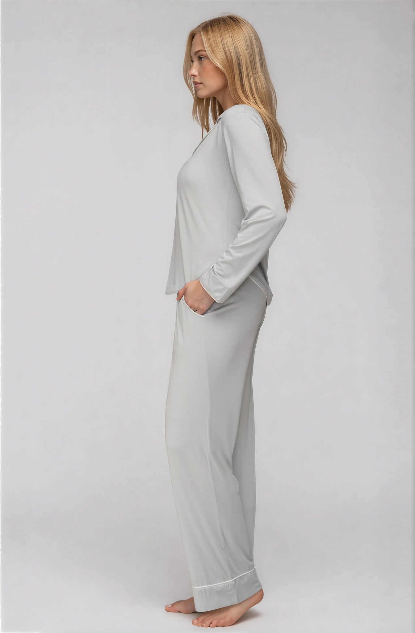 Damen Schlafanzug – EcoVero™ Viskose, Sage Green